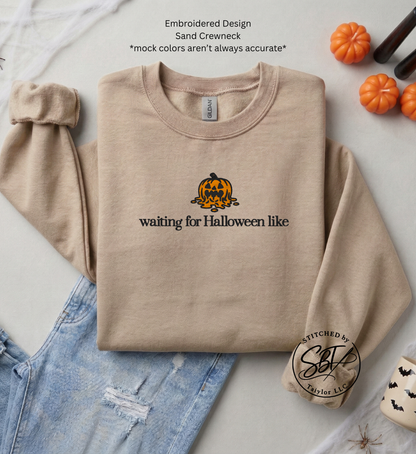 Waiting for Halloween Like - Embroidered