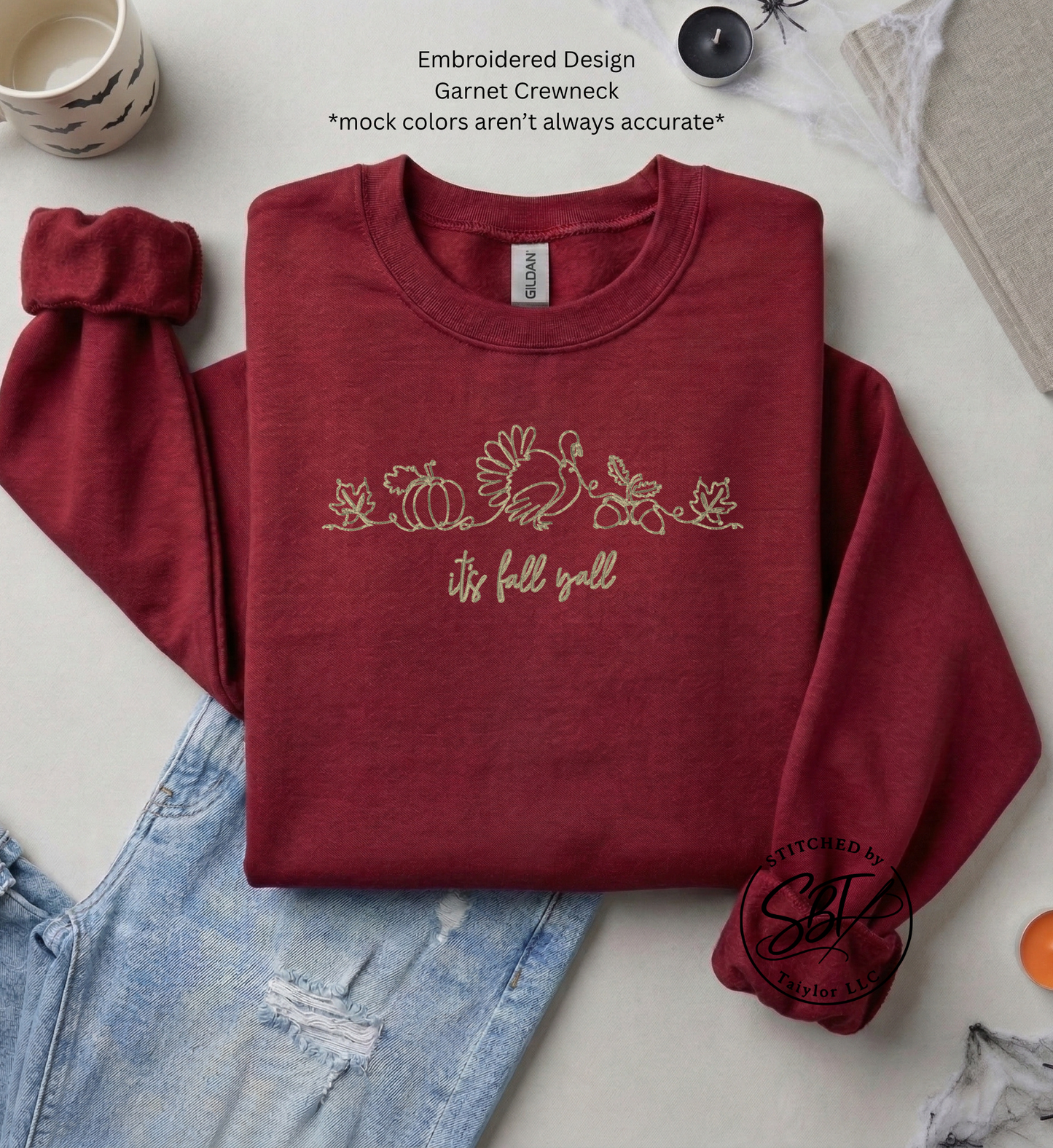 It’s Fall Yall Line Art - Embroidered