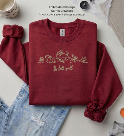 It’s Fall Yall Line Art - Embroidered