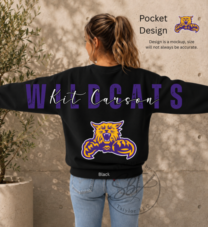 Kit Carson Wildcats Big Back Printed Crewneck