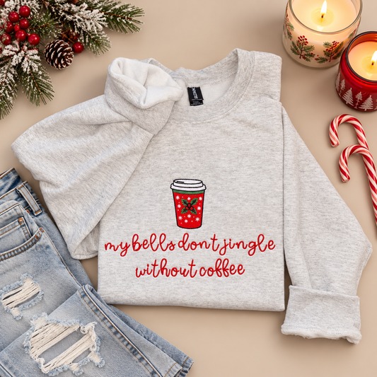 MEDIUM - Ash Crewneck | My Bells Don’t Jingle | Embroidered