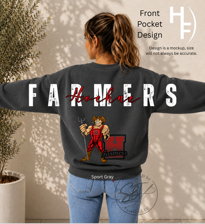 Hoehne Farmers Big Back Printed Crewneck