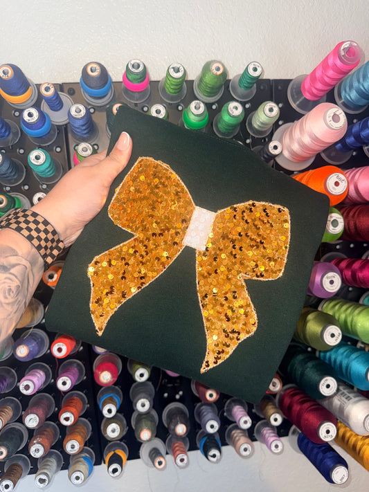 Sequin Bow Crewneck - Embroidered (SEE DESCRIPTION)