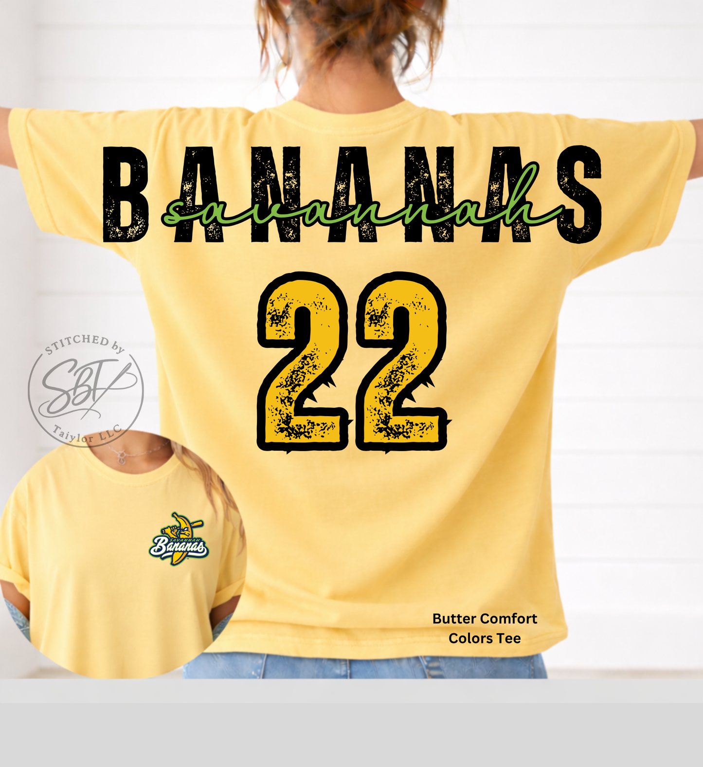 Custom Bananas Baseball Tee | Personalized Name & Number Shirt - PRINTED