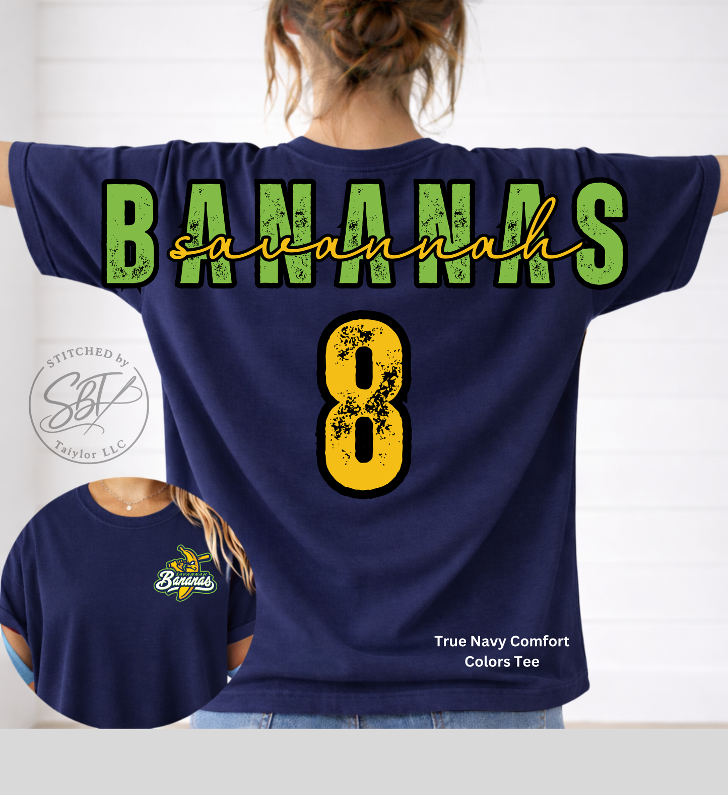 Custom Bananas Baseball Tee | Personalized Name & Number Shirt - PRINTED