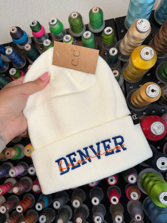 White Beanie - DENVER Broncos