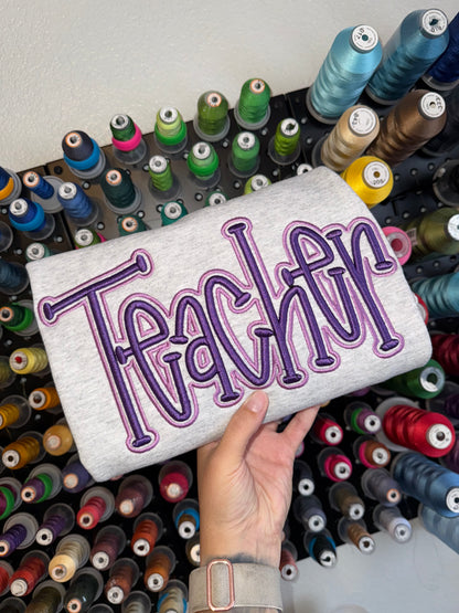 TEACHER PUFF - Embroidered