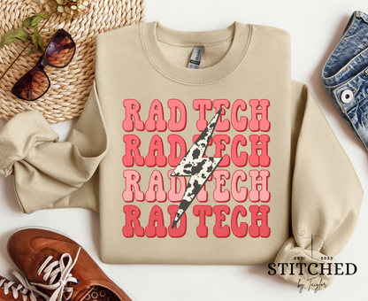 Rad Tech - cow print lightening bolt (printed)