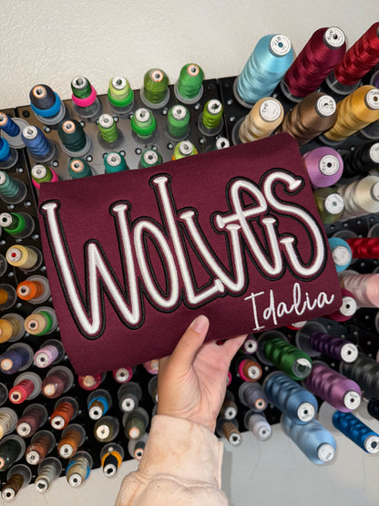 WOLVES PUFF - Embroidered