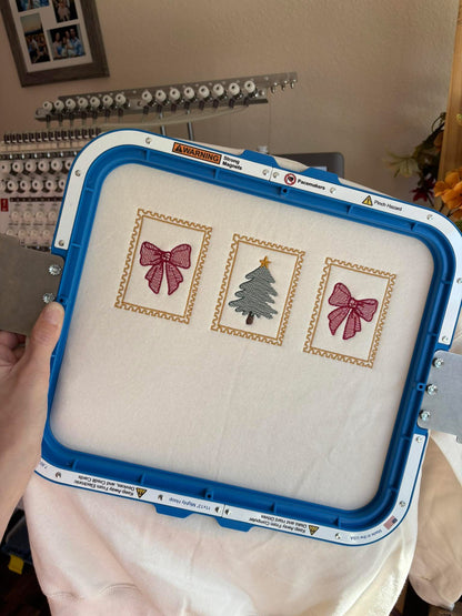 Merry Christmas Stamps - Embroidered