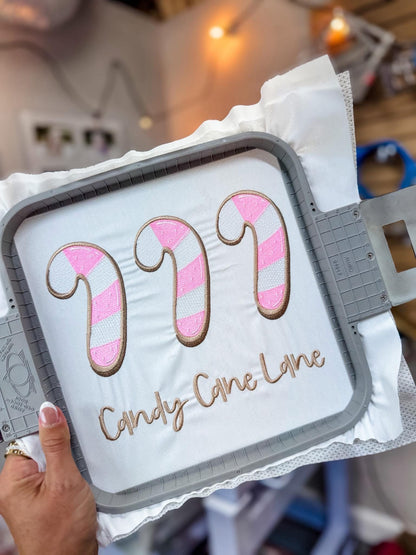 Candy Cane Lane - Embroidered