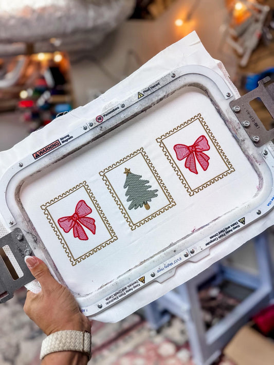 Merry Christmas Stamps - Embroidered