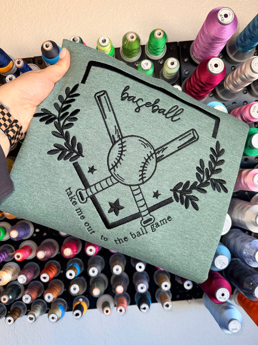 Baseball Take Me Out to the Ballgame - Embroidered