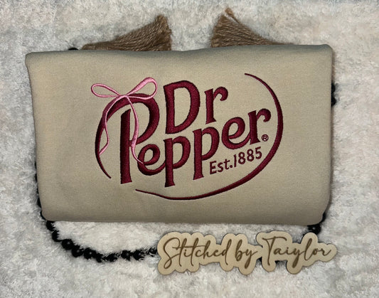 Dr. Pepper Bow - Embroidered