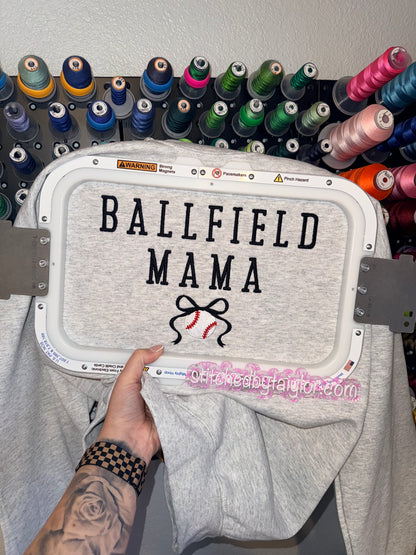Ball Field Mama | Embroidered Tee | Embroidered Crewneck