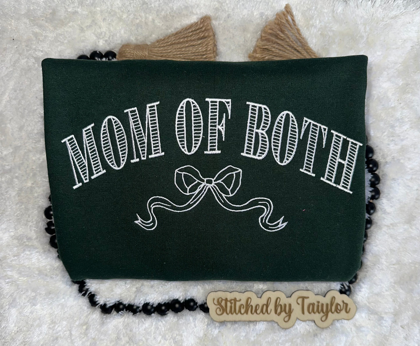 Mom of Both with Bow - Embroidered