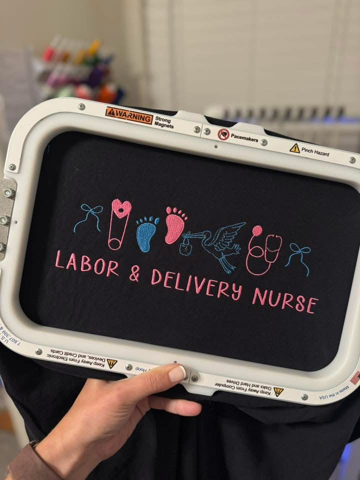 Labor and Delivery Nurse Icons - Embroidered