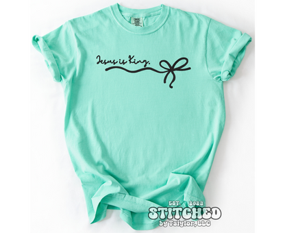 Jesus Is King Bow - Embroidered