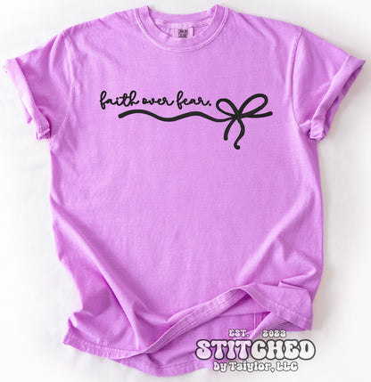 Faith Over Fear Bow - Embroidered