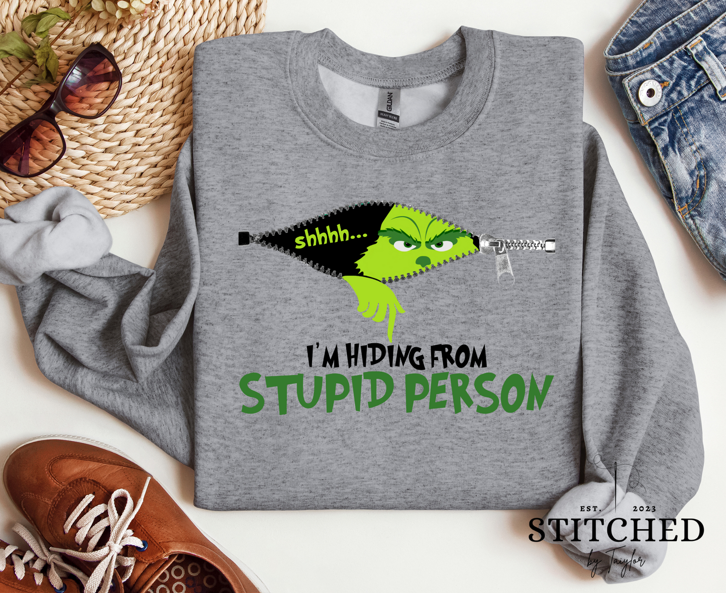 Hiding From Stupid Person - Grinch (printed)