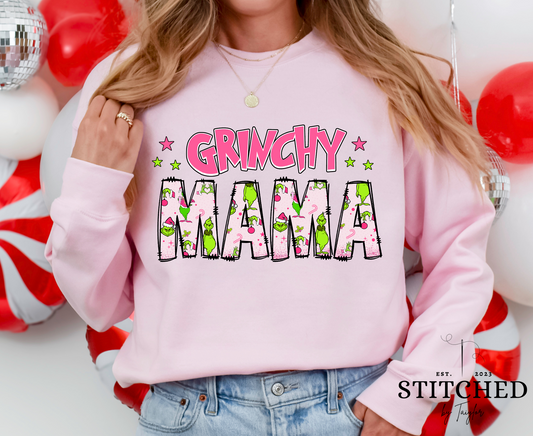 Grinchy Mama - Pink/Cheetah (printed)
