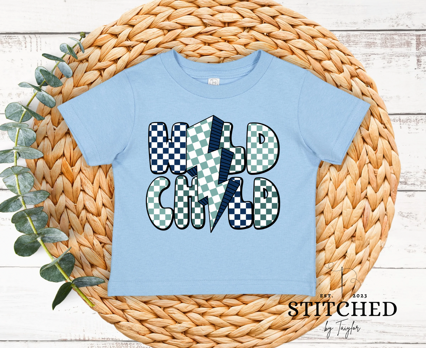 CHECKERED WILD CHILD Infant/Toddler/Youth (printed)