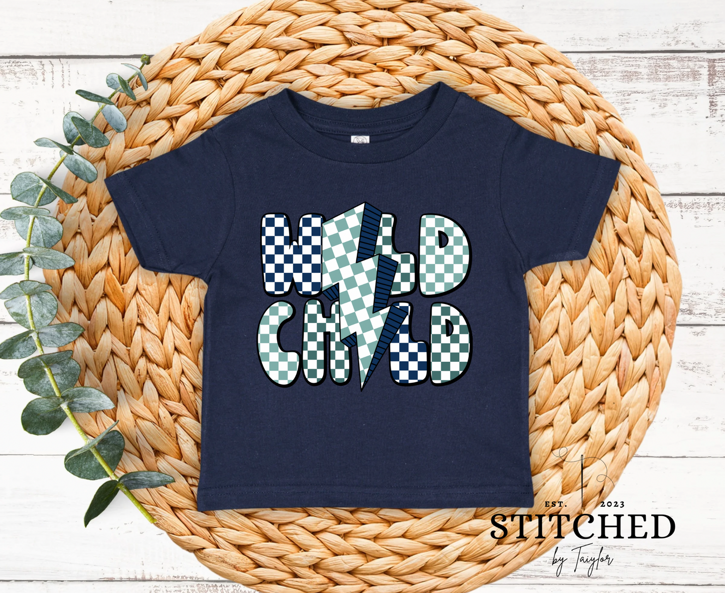 CHECKERED WILD CHILD Infant/Toddler/Youth (printed)