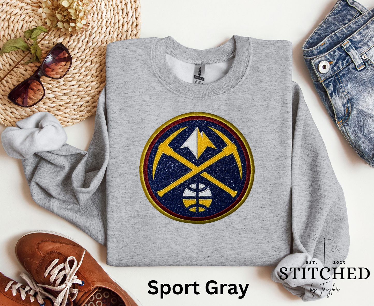 Denver Nuggets Glitter Logo - Embroidered
