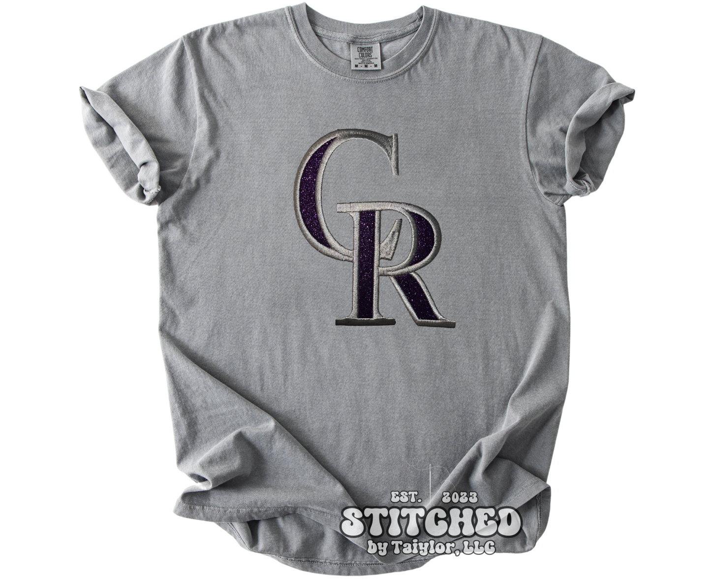 Colorado Rockies T-Shirt Glitter Logo - Embroidered
