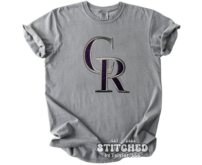 Colorado Rockies T-Shirt Glitter Logo - Embroidered