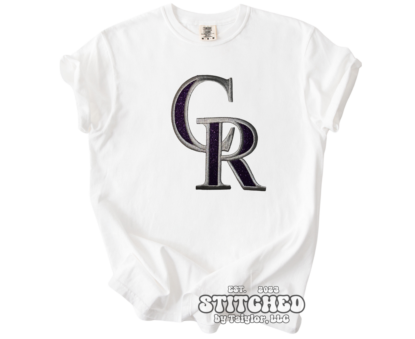 Colorado Rockies T-Shirt Glitter Logo - Embroidered