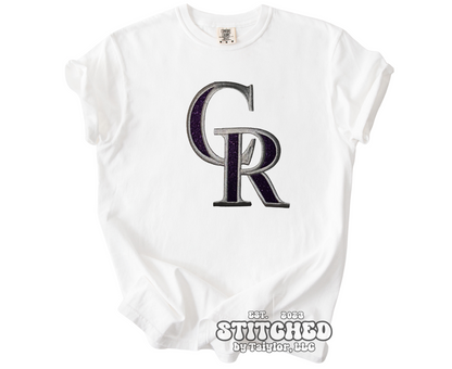 Colorado Rockies T-Shirt Glitter Logo - Embroidered
