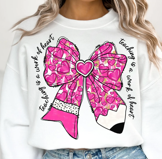 Valentine's Day Big TEACHER Bow (printed)