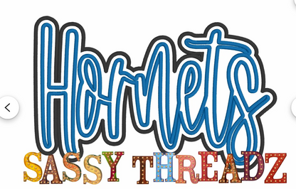HORNETS Double Glitter - Embroidered (SEE DESCRIPTION)