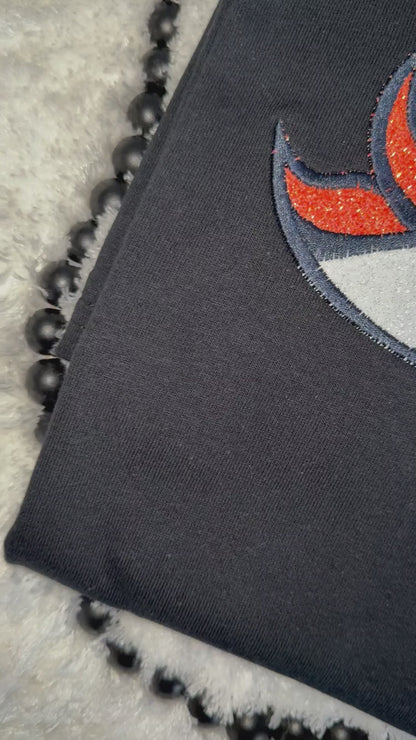 Bronco Head Glitter - Embroidered