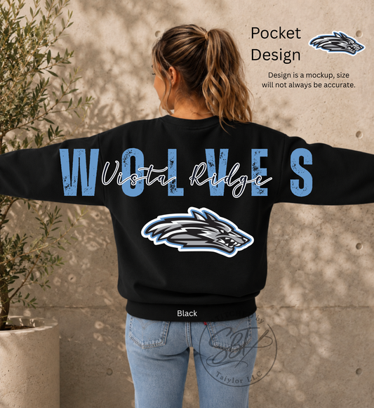 Vista Ridge Wolves Big Back Printed Crewneck